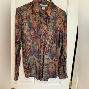 VTG 90s Rockies Women’s Size M Brown Paisley Shirt
